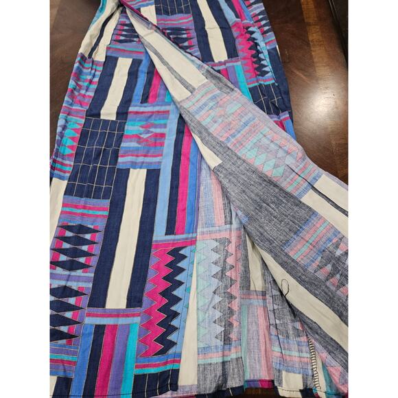 Vintage Puritan Forever Young Aztec Geometric Bold Print Wrap Midi Skirt Size M - Picture 2 of 8